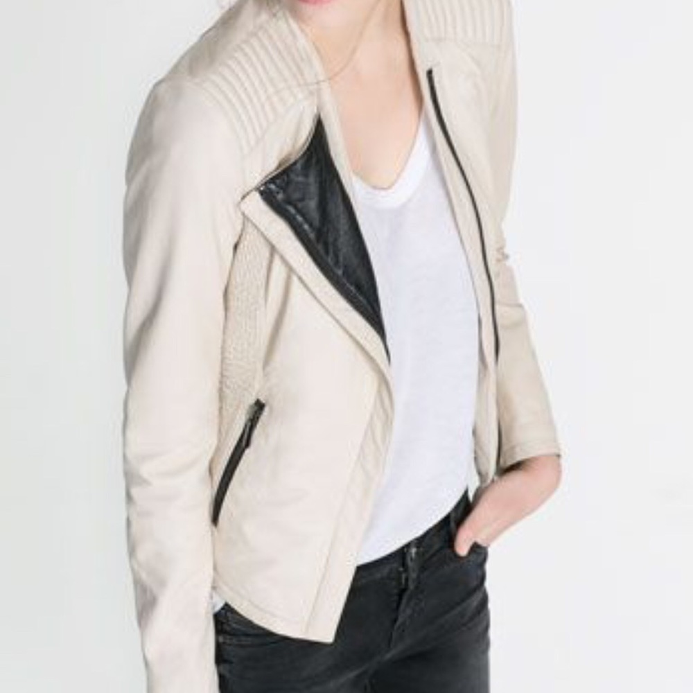 Zara Lamb Leather Moto Jacket!